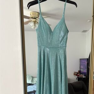 B Darlin Sparkling Teal Ball Gown